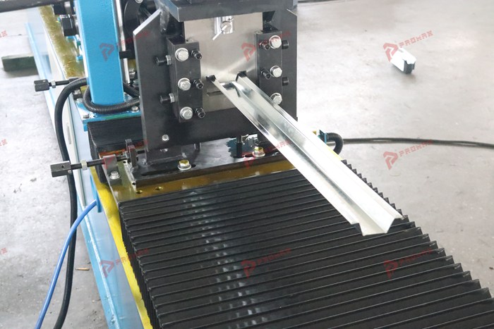 Omega profile roll forming line for continuous metal channel production