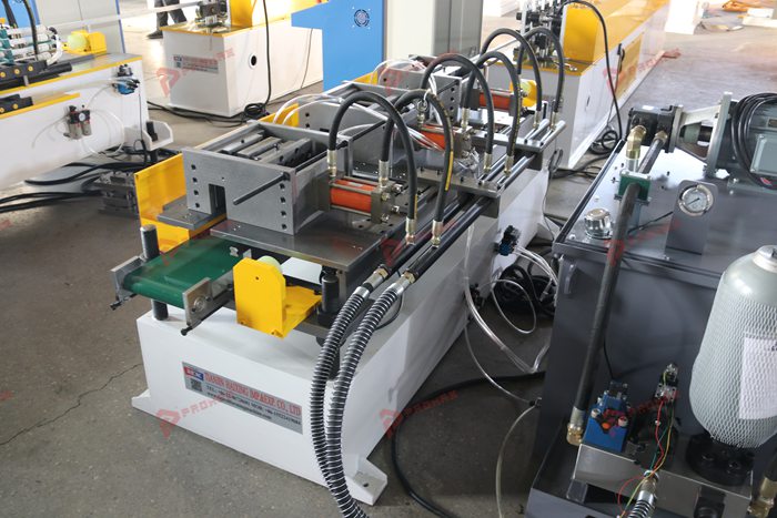 Ceiling T grid forming equipment for metal cross tee profiles